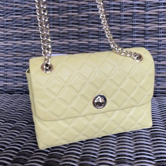 Kate Spade Natalia Smooth Leather Medium Flap Shoulder Bag Frosty Lime - Picture 3 of 16